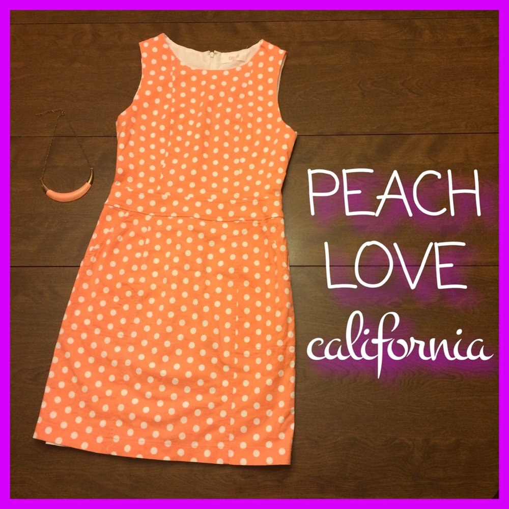 PEACH LOVE Polka Dot Minidress